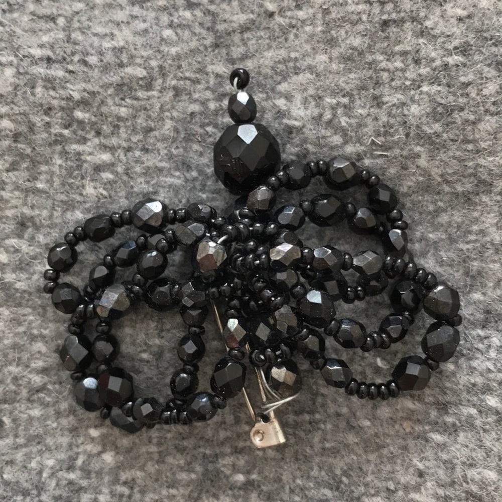 Fun butterfly brooch with black beads